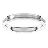 14K White 3 mm Comfort-Fit Reverse Knife Band Size 10