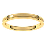 14K Yellow 2.5 mm Comfort-Fit Reverse Knife Band Size 7.5