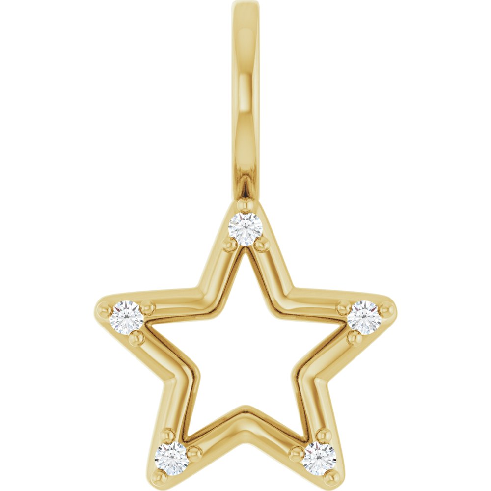 14K Yellow .03 CTW Natural Diamond Star Charm/Pendant