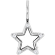 14K White .03 CTW Natural Diamond Star Charm/Pendant