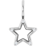 14K White .03 CTW Natural Diamond Star Charm/Pendant