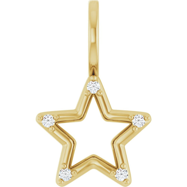 14K Yellow Gold .03 CTW Natural Diamond Star Charm/Pendant