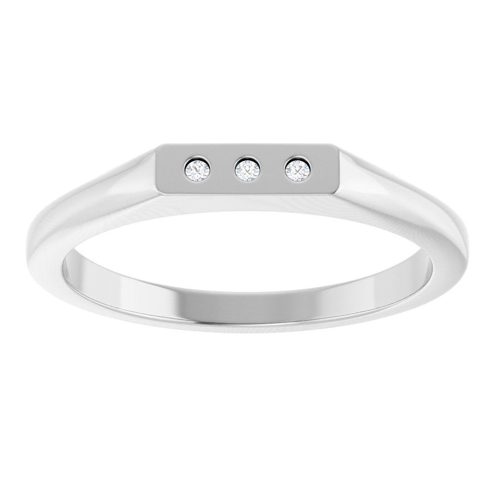 14K White Gold .02 CTW Natural Diamond Three-Stone Ring