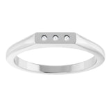 14K White Gold .02 CTW Natural Diamond Three-Stone Ring
