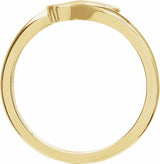 14K Yellow Engravable Double Heart Bypass Ring
