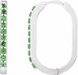 14K White Gold Natural Tsavorite Garnet 20 mm Hoop Earrings