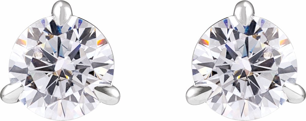 14K White 1 Lab-Grown Diamond Cocktail-Style Stud Earrings