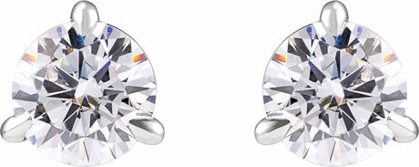 14K White 1 Lab-Grown Diamond Cocktail-Style Stud Earrings