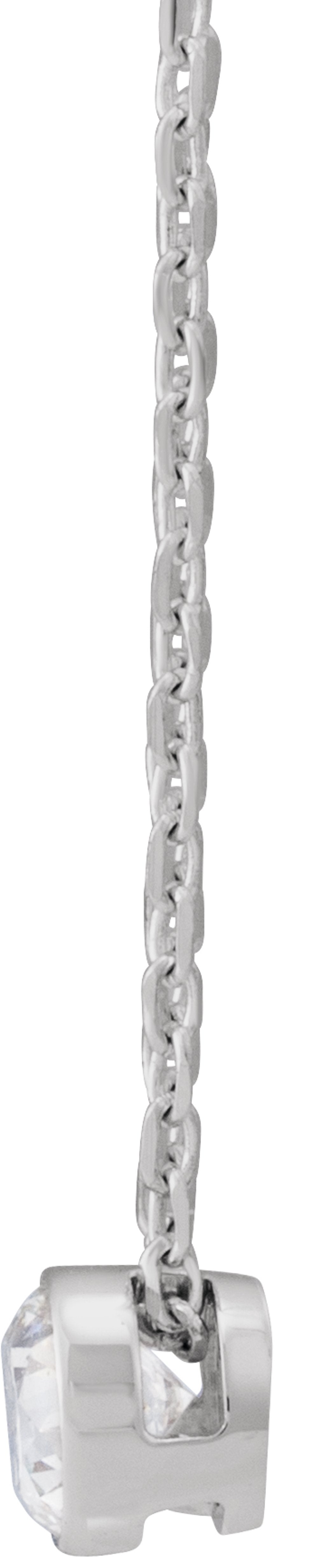 14K White 1/4 CTW Natural Diamond Ultra-Lightweight 16-18" Necklace