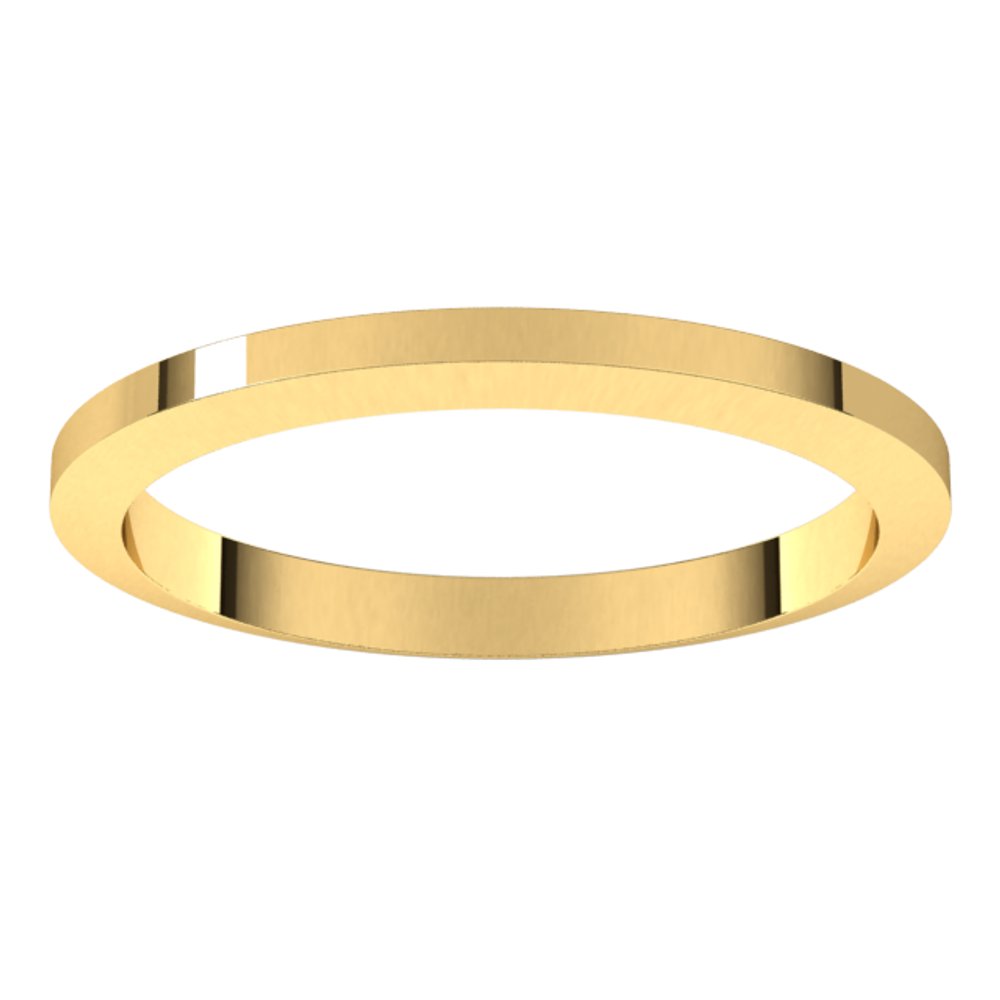 14K Yellow Gold 2 mm Trapezoid Flat Band Size 9