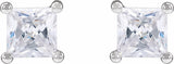 14K White Gold 3.9 mm Square 3/4 CTW Lab-Grown Diamond Earrings