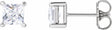 14K White Gold 4.5 mm Square 1 CTW Lab-Grown Diamond Earrings