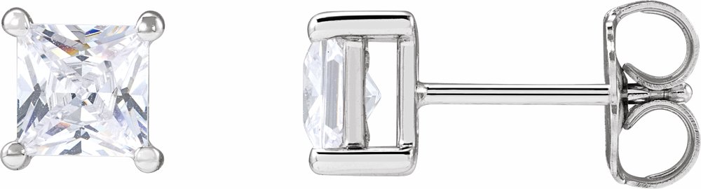 14K White 4.5 mm Square 1 CTW Lab-Grown Diamond Earrings