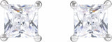14K White 4.5 mm Square 1 CTW Lab-Grown Diamond Earrings