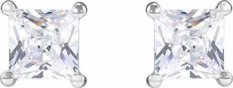 14K White 4.5 mm Square 1 CTW Lab-Grown Diamond Earrings