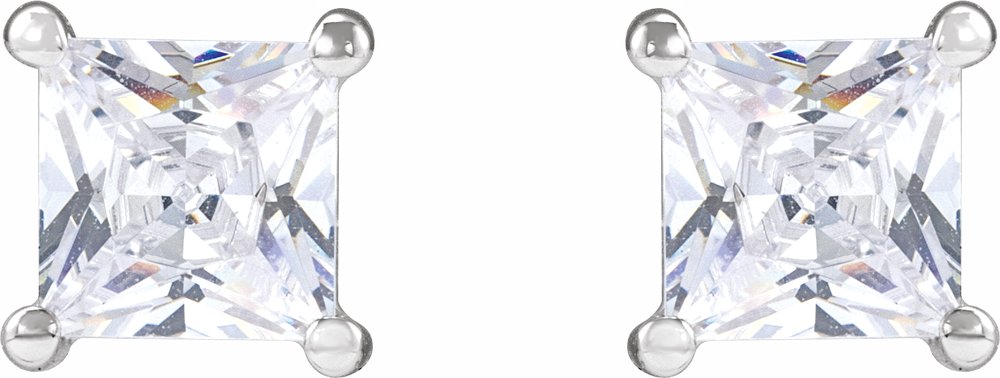 14K White 4.5 mm Square 1 CTW Lab-Grown Diamond Earrings