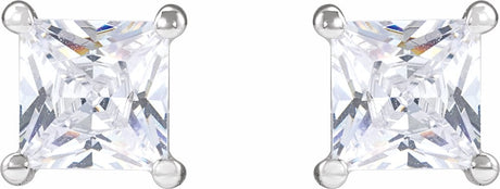 14K White 4.5 mm Square 1 CTW Lab-Grown Diamond Earrings