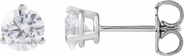 14K White 3/4 CTW Lab-Grown Diamond Stud Earrings