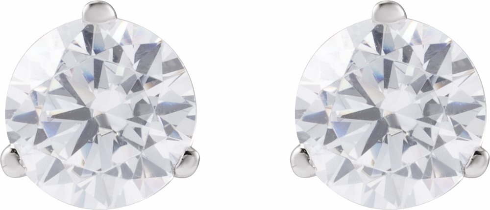 14K White 1 CTW Lab-Grown Diamond Stud Earrings