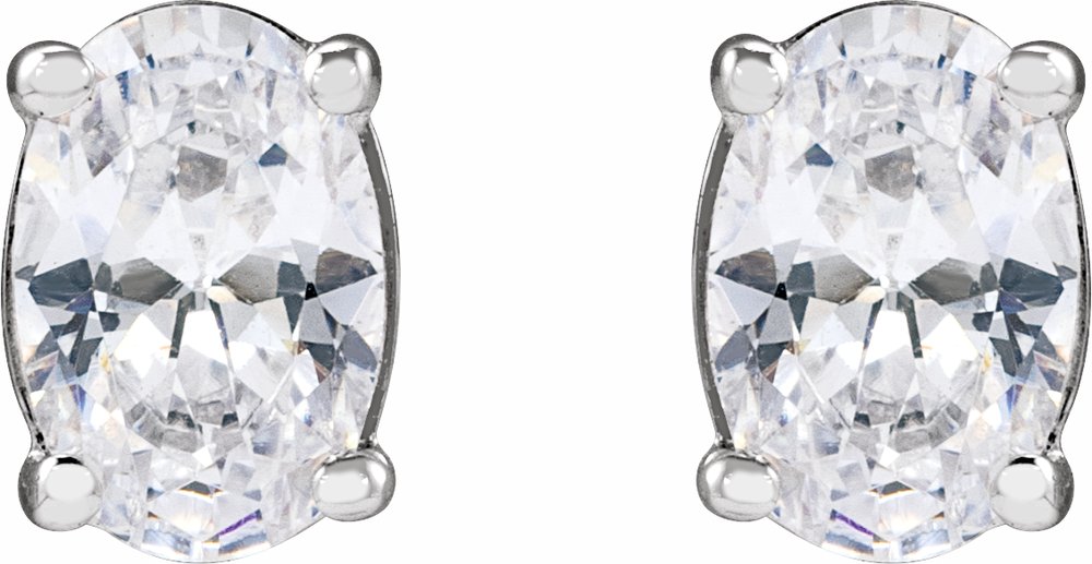 14K White 1 CTW Lab-Grown Diamond Stud Earrings