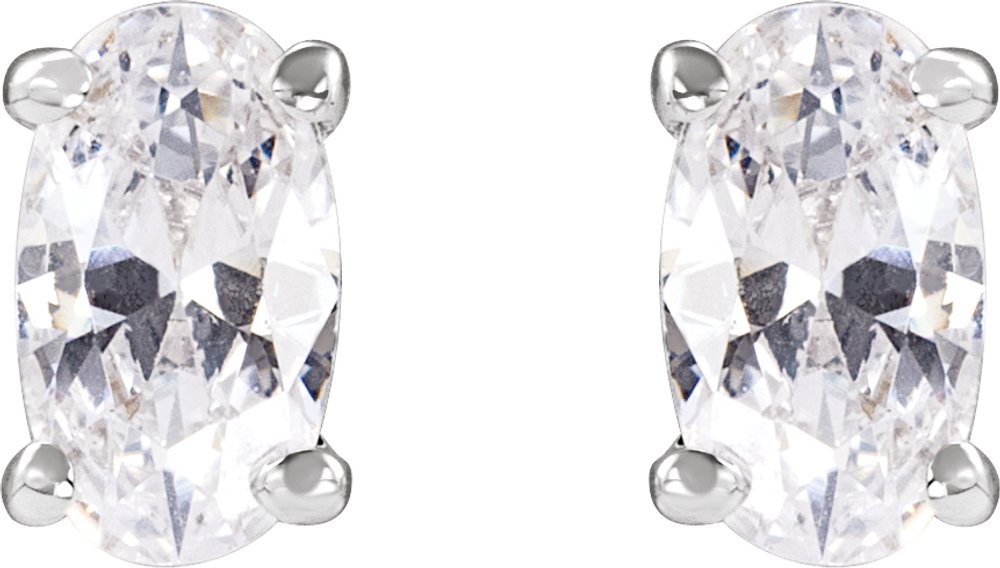 14K White 1/2 CTW Lab-Grown Diamond Stud Earrings