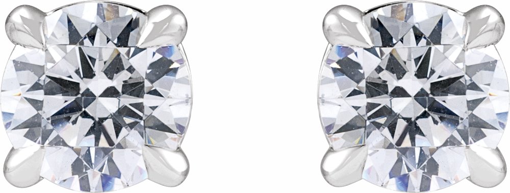 14K White 3/4 CTW Lab-Grown Diamond Cocktail-Style Stud Earrings