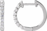 14K White 1/5 CTW Lab-Grown Diamond Hoop Earrings