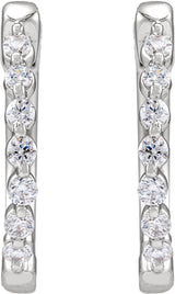 14K White Gold 1/5 CTW Lab-Grown Diamond Hoop Earrings