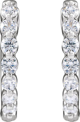 14K White 1/2 CTW Lab-Grown Diamond Hoop Earrings