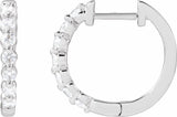 14K White 1/3 CTW Lab-Grown Diamond Hoop Earrings