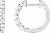 Sterling Silver 1/3 CTW Lab-Grown Diamond Hoop Earrings