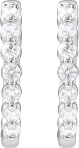 Sterling Silver 1/3 CTW Lab-Grown Diamond Hoop Earrings