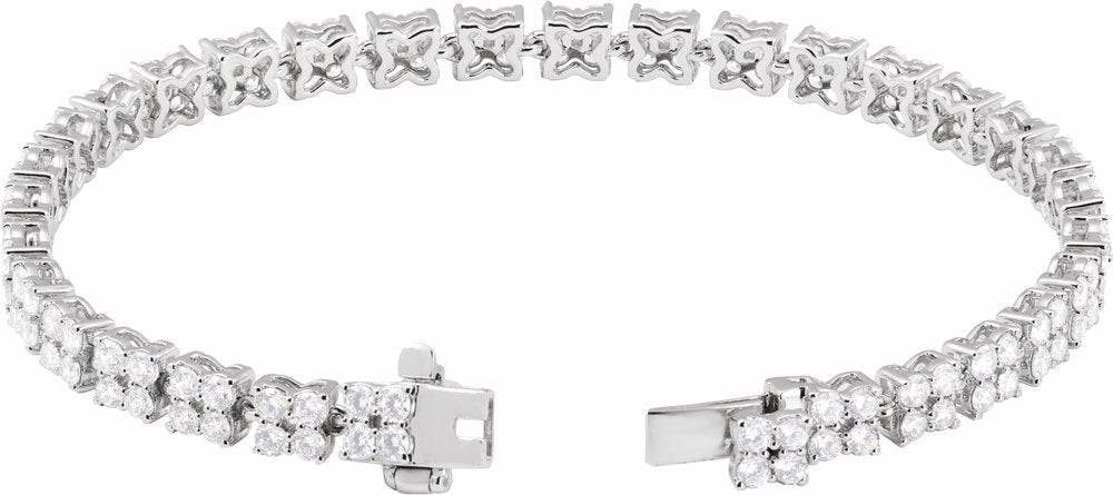 14K White 5 1/3 CTW Lab-Grown Diamond Line 7 1/4" Bracelet