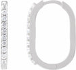 14K White Gold Natural White Sapphire 20 mm Hoop Earrings
