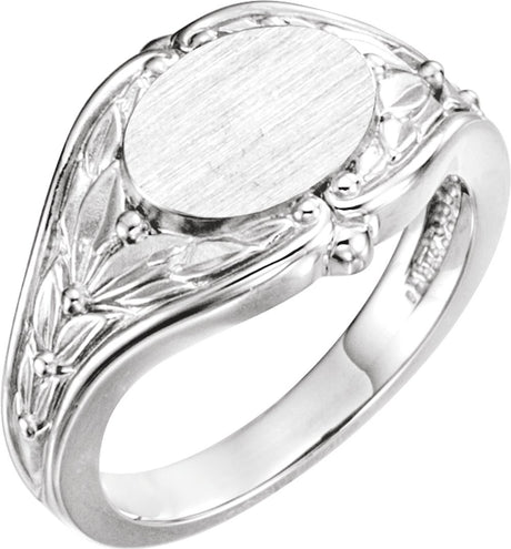 Sterling Silver 10x8 mm Oval Signet Ring