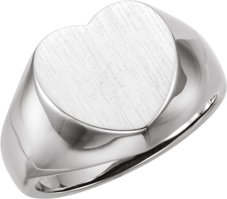 Sterling Silver Heart Signet Ring