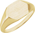 14K Yellow Gold 12x10 mm Geometric Signet Ring