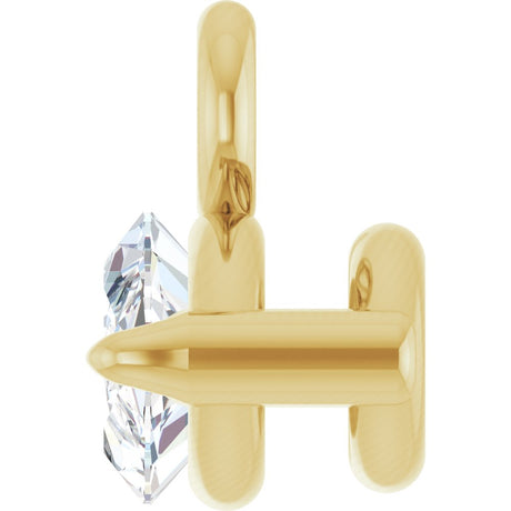 14K Yellow 1/6 CT Lab-Grown Diamond 2-Prong Claw Dangle