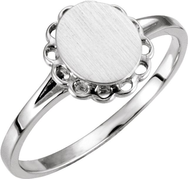 Sterling Silver 8x6.7 mm Oval Signet Ring