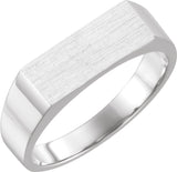 10K White Rectangle Signet Ring