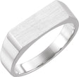 14K White Rectangle Signet Ring