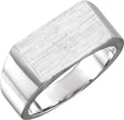 14K White Gold Rectangle Signet Ring