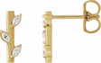 14K Yellow 1/10 CTW Natural Diamond Floral Bar Earrings