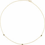 14K Yellow 1/5 CTW Natural Black Diamond 3-Station 16-18" Necklace