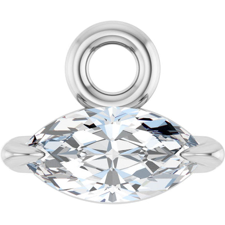 14K White .08 CT Natural Diamond Dangle