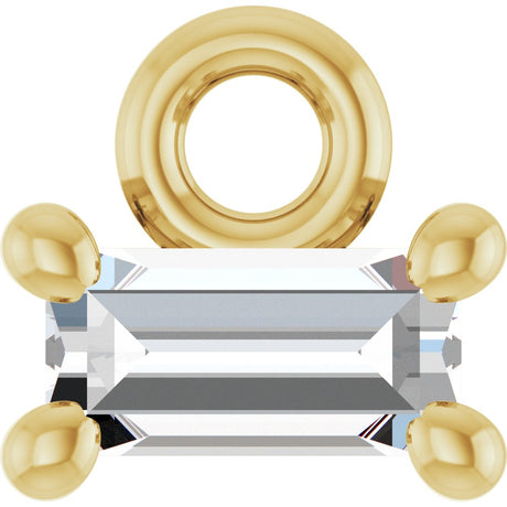 14K Yellow .04 CT Lab-Grown Diamond 4-Prong Dangle