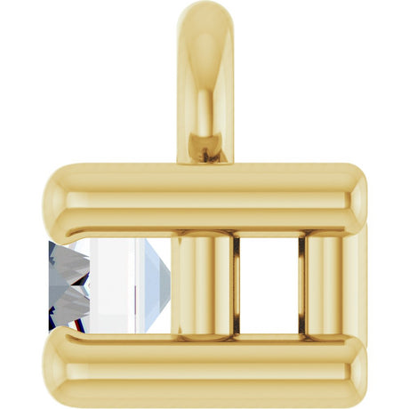 14K Yellow .04 CT Lab-Grown Diamond 4-Prong Dangle