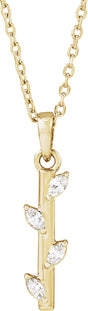 14K Yellow Gold .07 CTW Natural Diamond Bar 16-18" Necklace