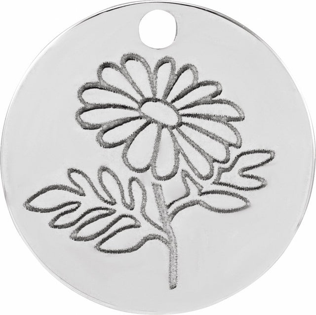 Sterling Silver April Daisy Flower Dangle 