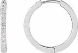 14K White Gold 1/3 CTW Lab-Grown Diamond 16.3 mm Hoop Earrings